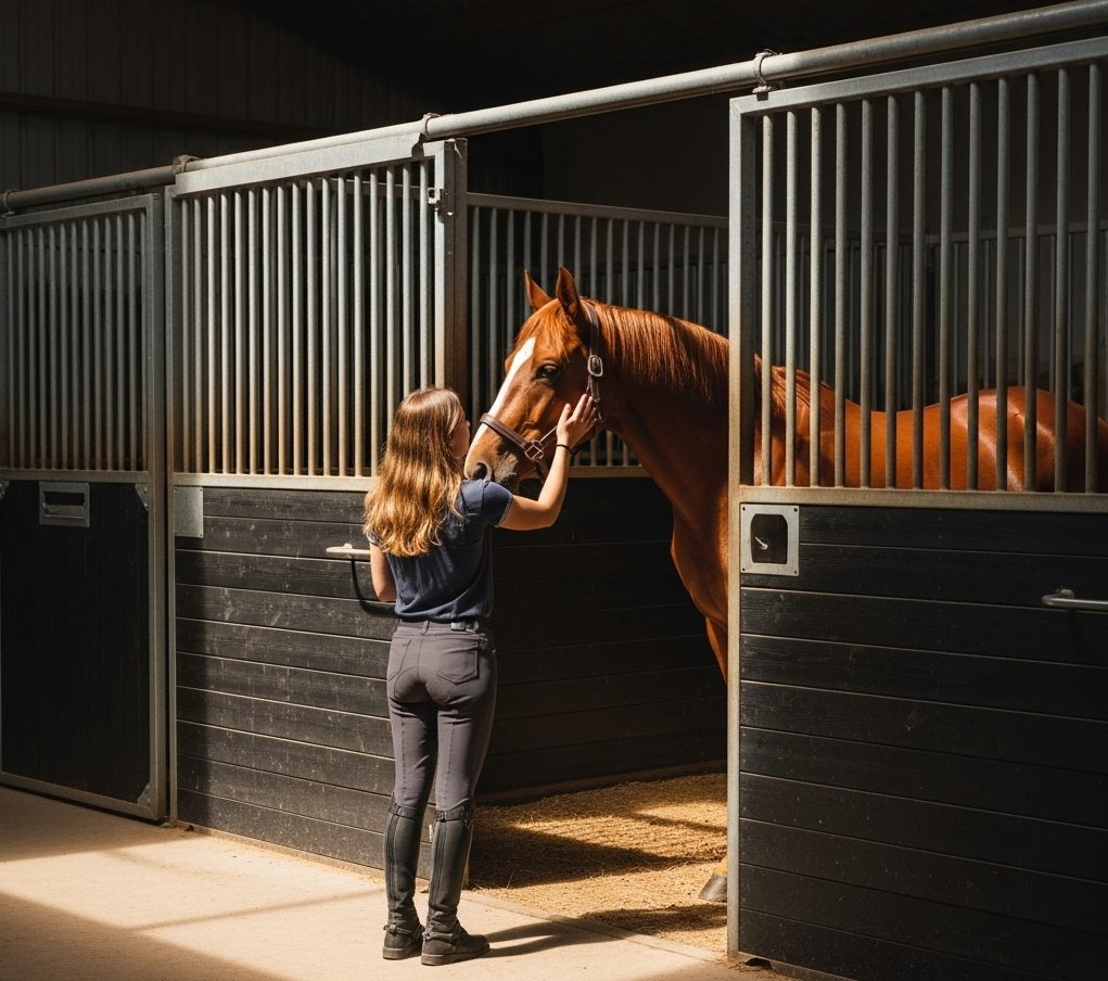 paardenbox wanden met zwarte planken