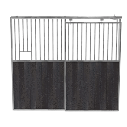 Paardenbox voorwand met schuifdeur