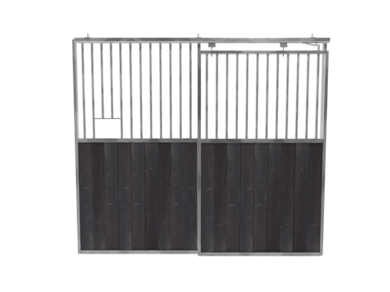 Paardenbox voorwand met schuifdeur