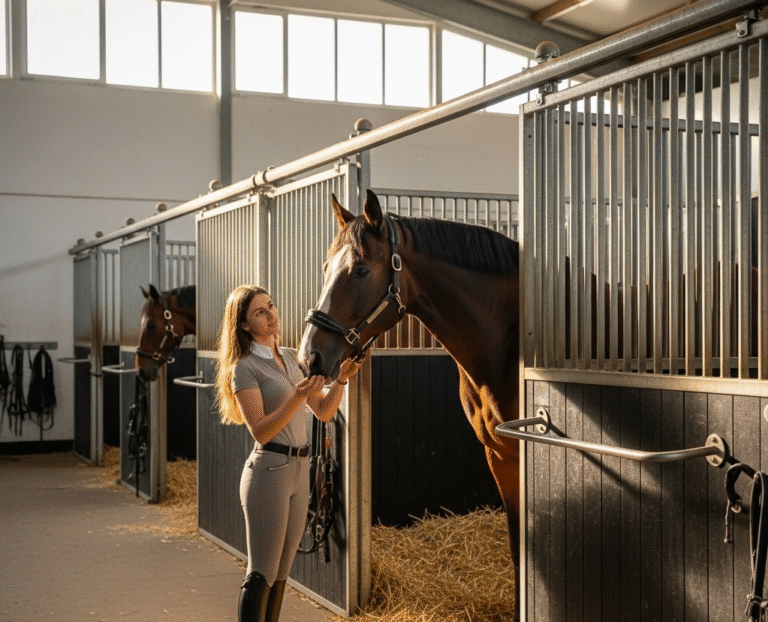 paardenbox wanden met zwarte planken