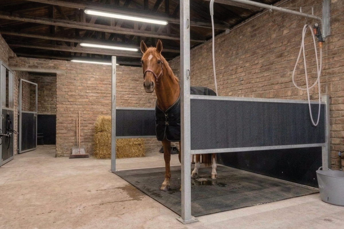 Wasplaatswand voor paarden: duurzame, veilige oplossing voor wasplaatsen