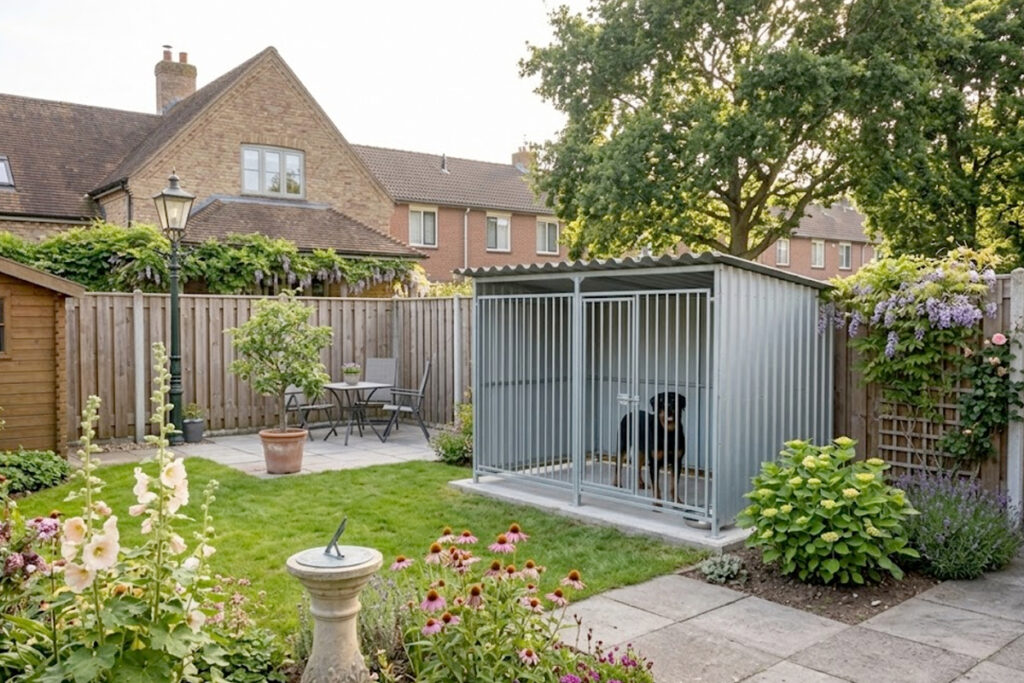 Hondenkennel met dak