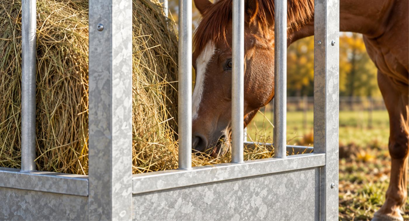 Hooiruif voor paarden met dak - Afbeelding 3